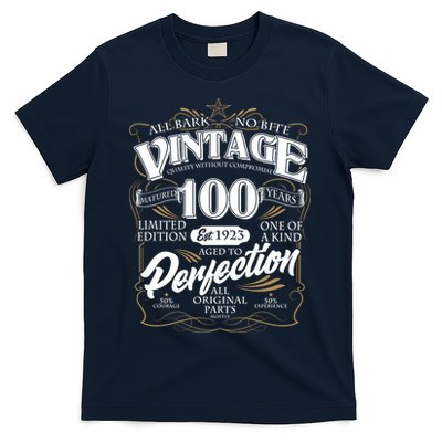 Vintage All Bark No Bite 100th Birthday Est 1923 T-Shirt