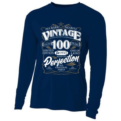 Vintage All Bark No Bite 100th Birthday Est 1923 Cooling Performance Long Sleeve Crew
