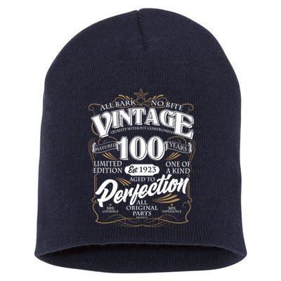 Vintage All Bark No Bite 100th Birthday Est 1923 Short Acrylic Beanie