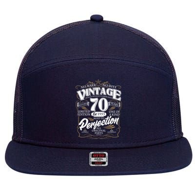 Vintage All Bark No Bite 70th Birthday Est 1953 7 Panel Mesh Trucker Snapback Hat