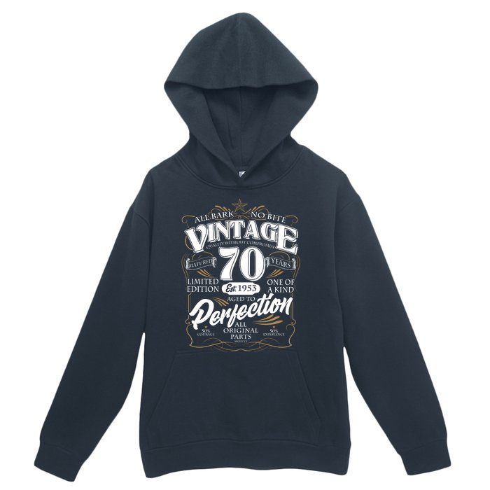 Vintage All Bark No Bite 70th Birthday Est 1953 Urban Pullover Hoodie