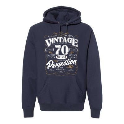 Vintage All Bark No Bite 70th Birthday Est 1954 Premium Hoodie