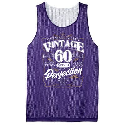 Vintage All Bark No Bite 60th Birthday Est 1964 Mesh Reversible Basketball Jersey Tank