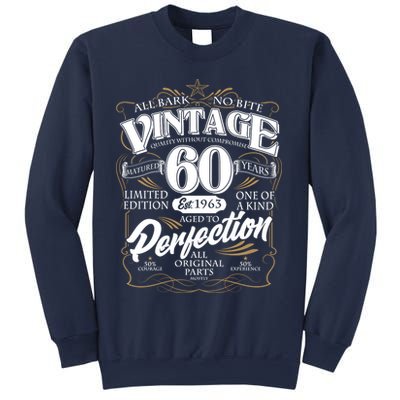 Vintage All Bark No Bite 60th Birthday Est 1963 Sweatshirt