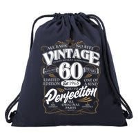 Vintage All Bark No Bite 60th Birthday Est 1963 Drawstring Bag