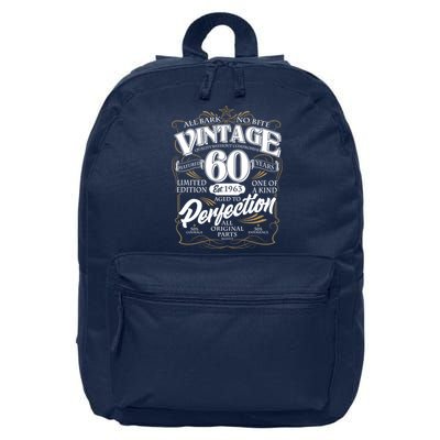 Vintage All Bark No Bite 60th Birthday Est 1963 16 in Basic Backpack