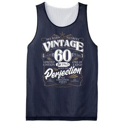 Vintage All Bark No Bite 60th Birthday Est 1963 Mesh Reversible Basketball Jersey Tank