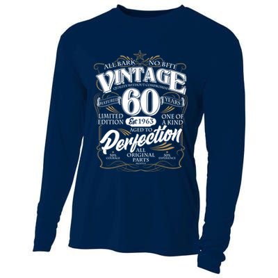 Vintage All Bark No Bite 60th Birthday Est 1963 Cooling Performance Long Sleeve Crew