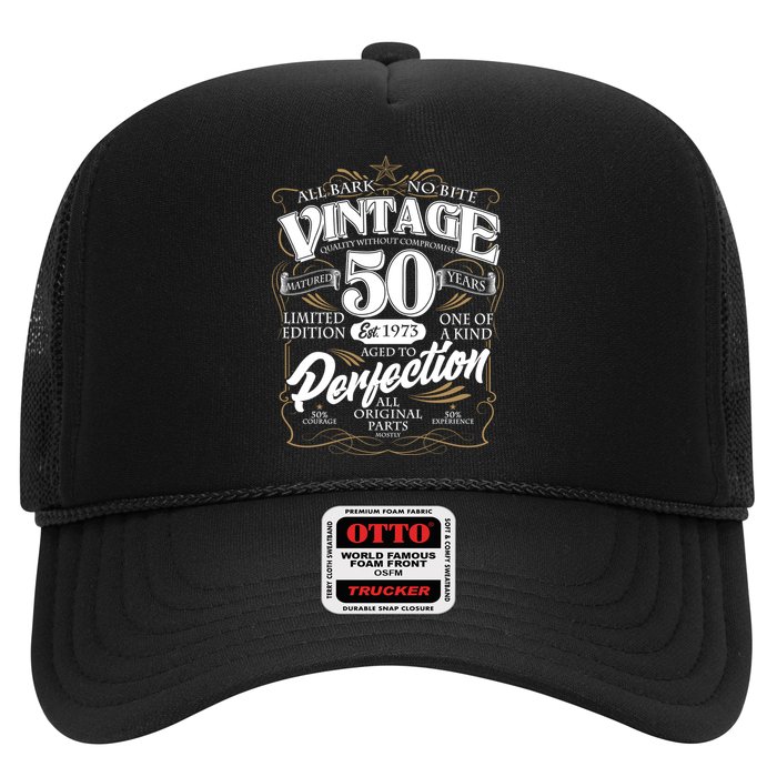 Vintage All Bark No Bite 50th Birthday Est 1973 Trucker Hat