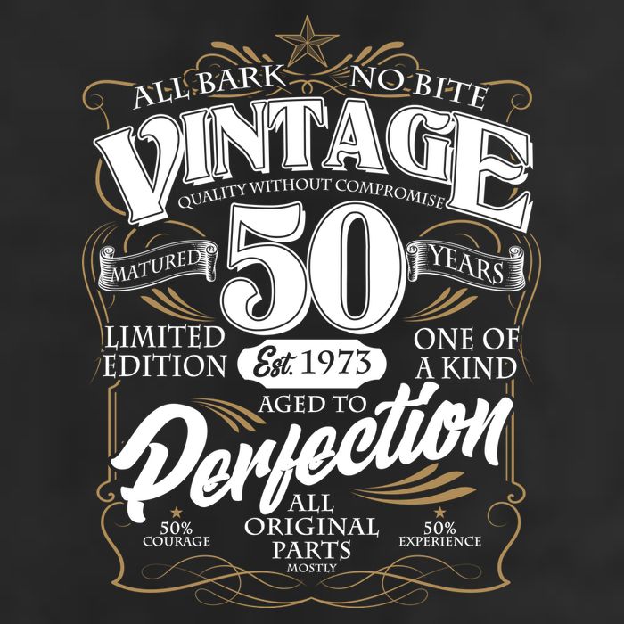 Vintage All Bark No Bite 50th Birthday Est 1973 Trucker Hat