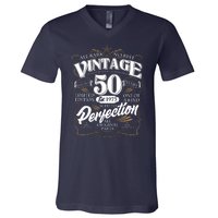 Vintage All Bark No Bite 50th Birthday Est 1973 V-Neck T-Shirt