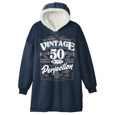 Vintage All Bark No Bite 50th Birthday Est 1973 Hooded Wearable Blanket