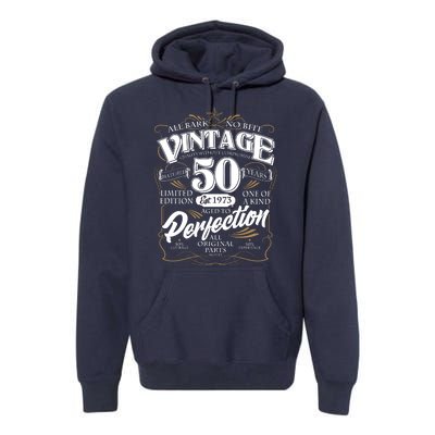 Vintage All Bark No Bite 50th Birthday Est 1973 Premium Hoodie