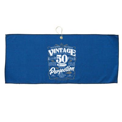 Vintage All Bark No Bite 50th Birthday Est 1973 Large Microfiber Waffle Golf Towel