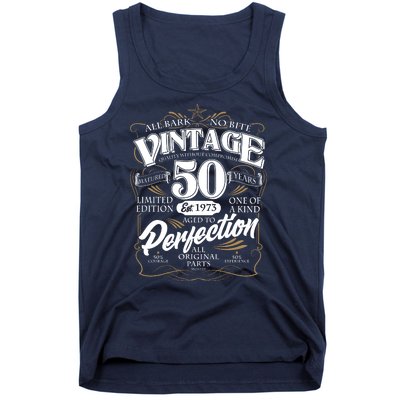 Vintage All Bark No Bite 50th Birthday Est 1973 Tank Top