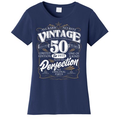 Vintage All Bark No Bite 50th Birthday Est 1973 Women's T-Shirt