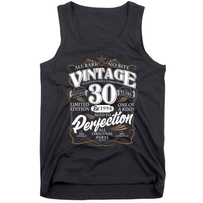 Vintage All Bark No Bite 30th Birthday Est 1994 Tank Top