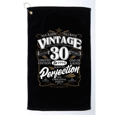 Vintage All Bark No Bite 30th Birthday Est 1994 Platinum Collection Golf Towel