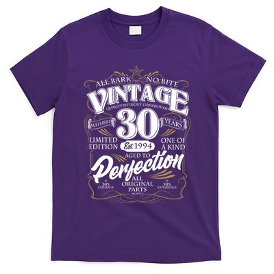 Vintage All Bark No Bite 30th Birthday Est 1994 T-Shirt
