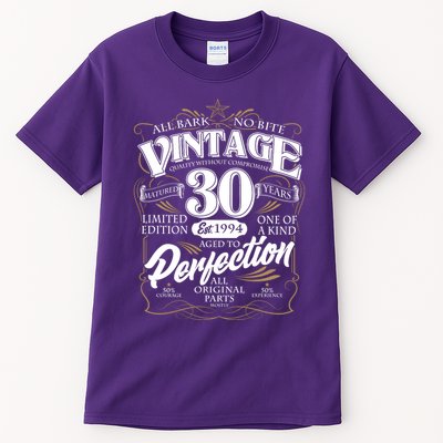 Vintage All Bark No Bite 30th Birthday Est 1994 Tall T-Shirt