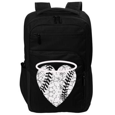 Vintage Angel Baseball Heart With Halo Impact Tech Backpack