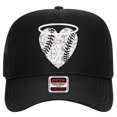 Vintage Angel Baseball Heart With Halo Hat