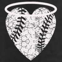 Vintage Angel Baseball Heart With Halo Hat