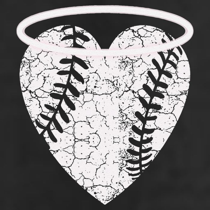 Vintage Angel Baseball Heart With Halo Hat