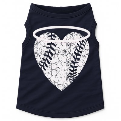 Vintage Angel Baseball Heart With Halo Doggie Tank