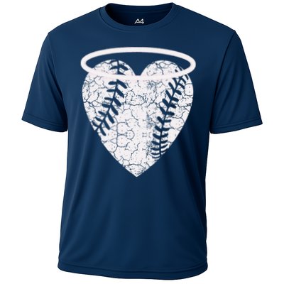 Vintage Angel Baseball Heart With Halo Cooling Performance Crew T-Shirt