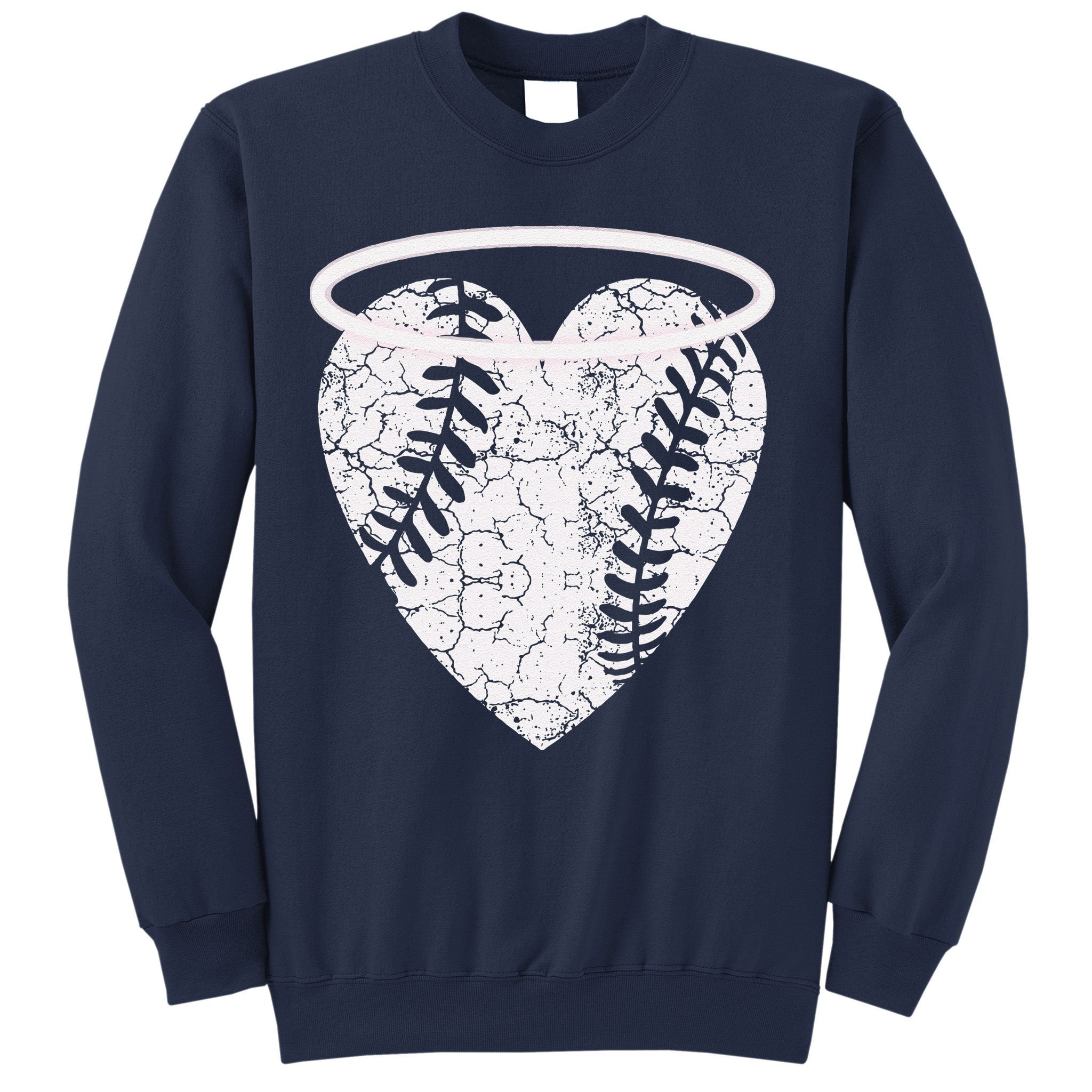 Vintage Angel Baseball Heart With Halo Sweatshirt