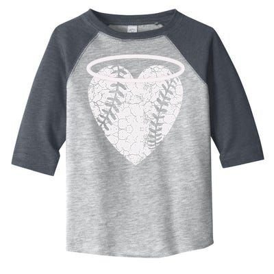 Vintage Angel Baseball Heart With Halo Toddler Fine Jersey T-Shirt