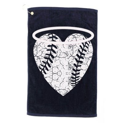 Vintage Angel Baseball Heart With Halo Golf Towel