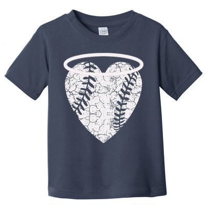 Vintage Angel Baseball Heart With Halo Toddler T-Shirt
