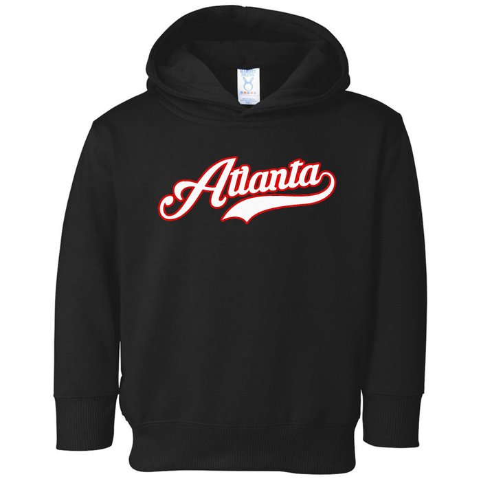 Vintage Atlanta Baseball Atl Game Day Toddler Hoodie