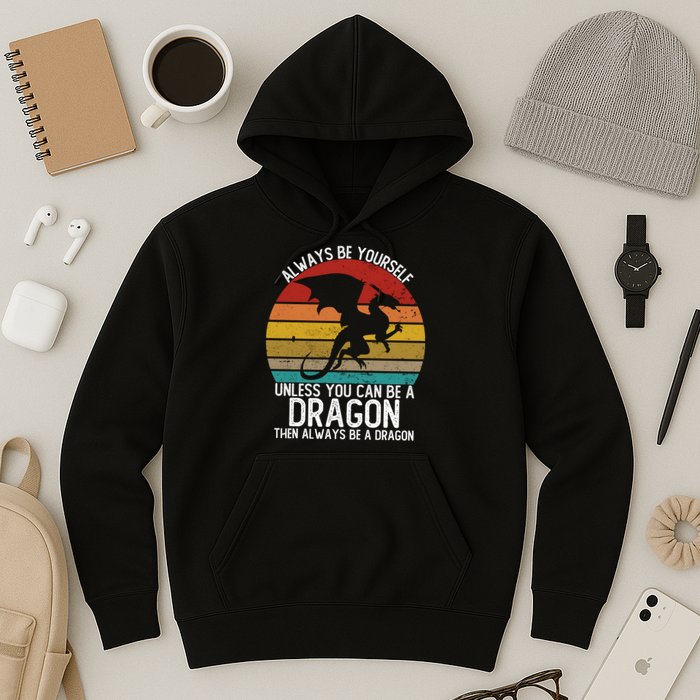 Vintage Always Be Yourself Unless You Can Be A Dragon Hoodie