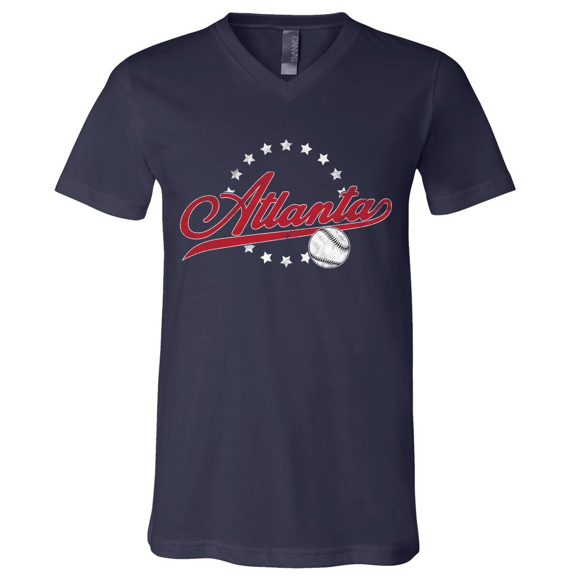 Vintage Atlanta Baseball Braves V-Neck T-Shirt
