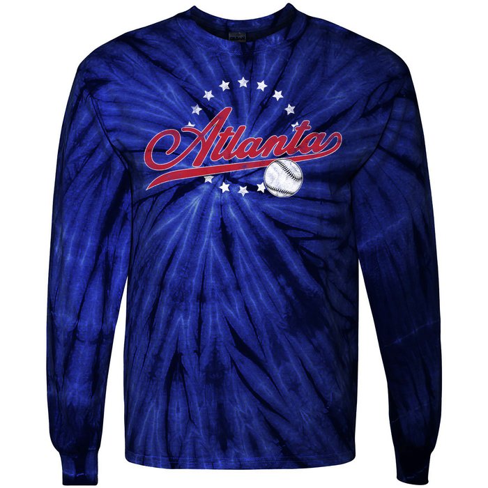 Vintage Atlanta Baseball Braves Tie-Dye Long Sleeve Shirt