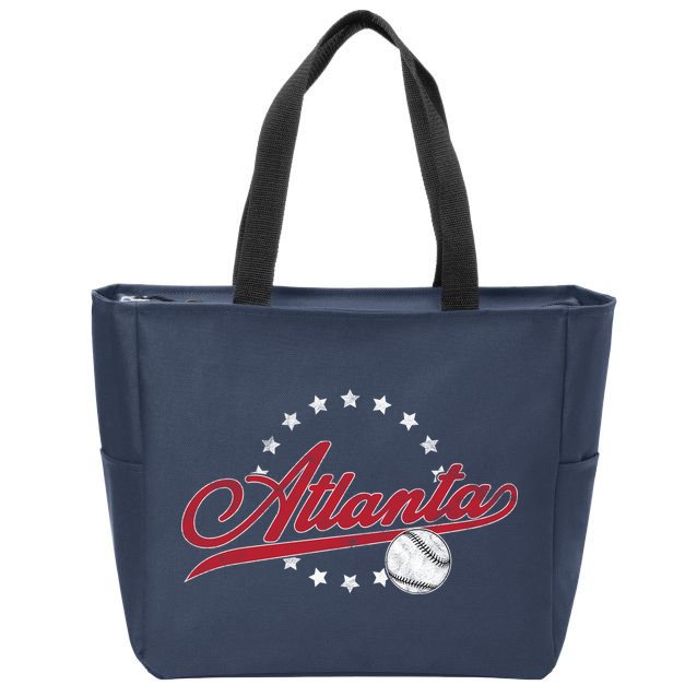 Vintage Atlanta Baseball Braves Zip Tote Bag