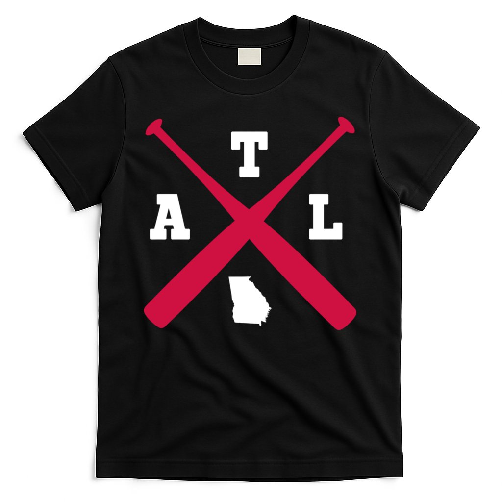 Vintage Atlanta Baseball Bats Georgia State Outlin T-Shirt