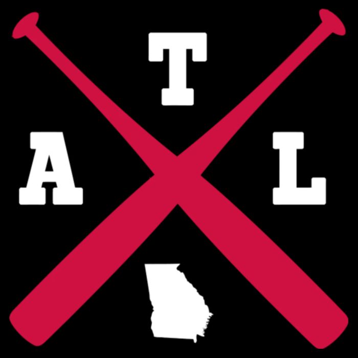 Vintage Atlanta Baseball Bats Georgia State Outlin T-Shirt