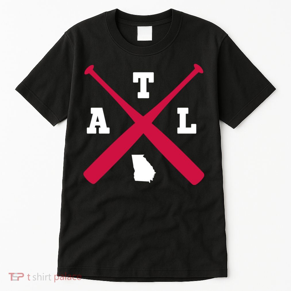 Vintage Atlanta Baseball Bats Georgia State Outlin Tall T-Shirt