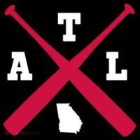 Vintage Atlanta Baseball Bats Georgia State Outlin Tall T-Shirt