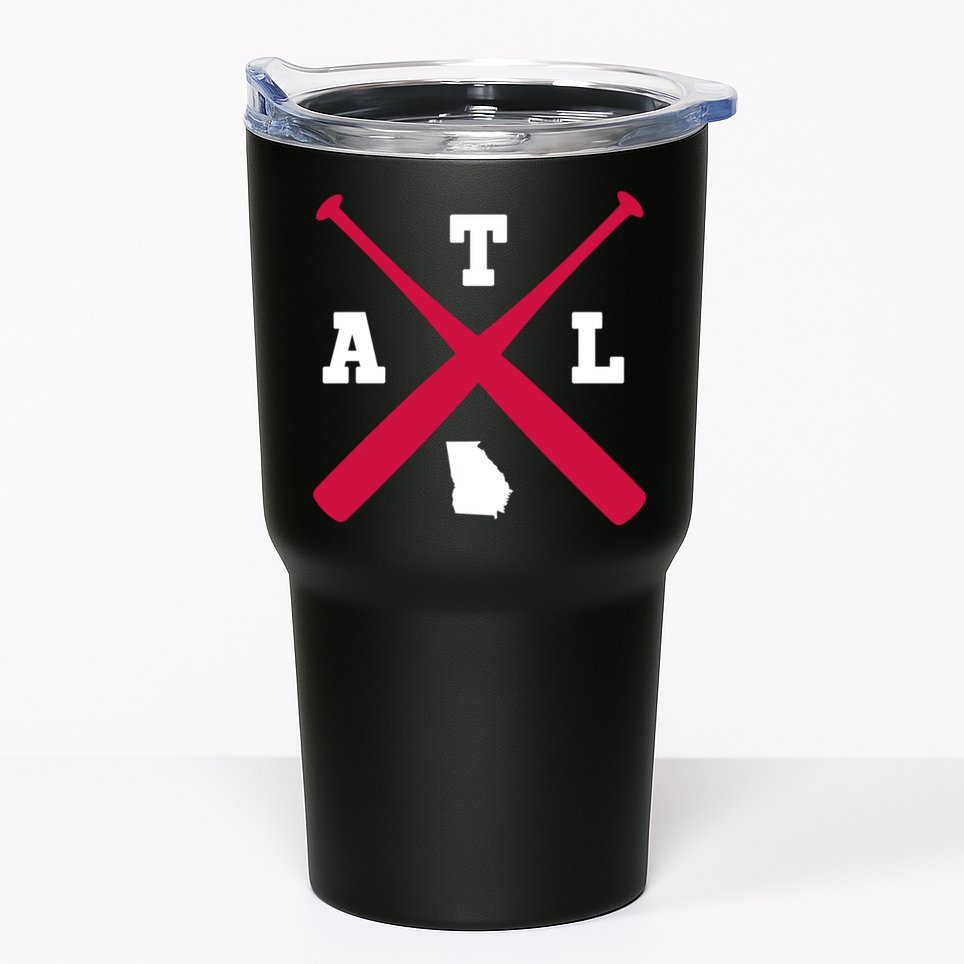 Vintage Atlanta Baseball Bats Georgia State Outlin Tumbler