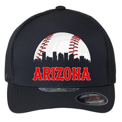 Vintage Arizona Baseball Player And Fans Flexfit Unipanel Trucker Cap