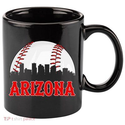Vintage Arizona Baseball Player And Fans 11oz C Handle Ceramic Mug
