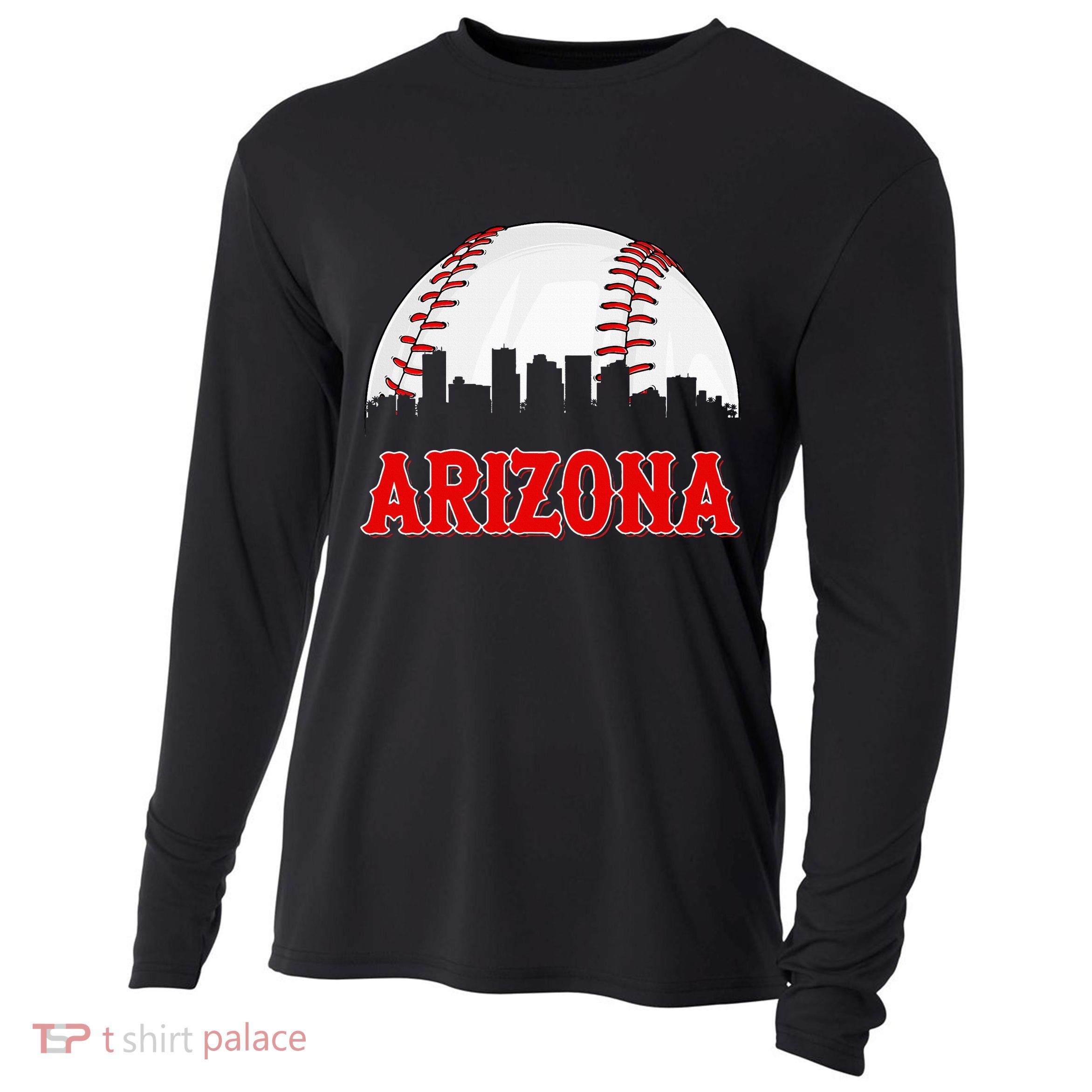 Vintage Arizona Baseball Player And Fans Cooling Performance Long Sleeve Crew