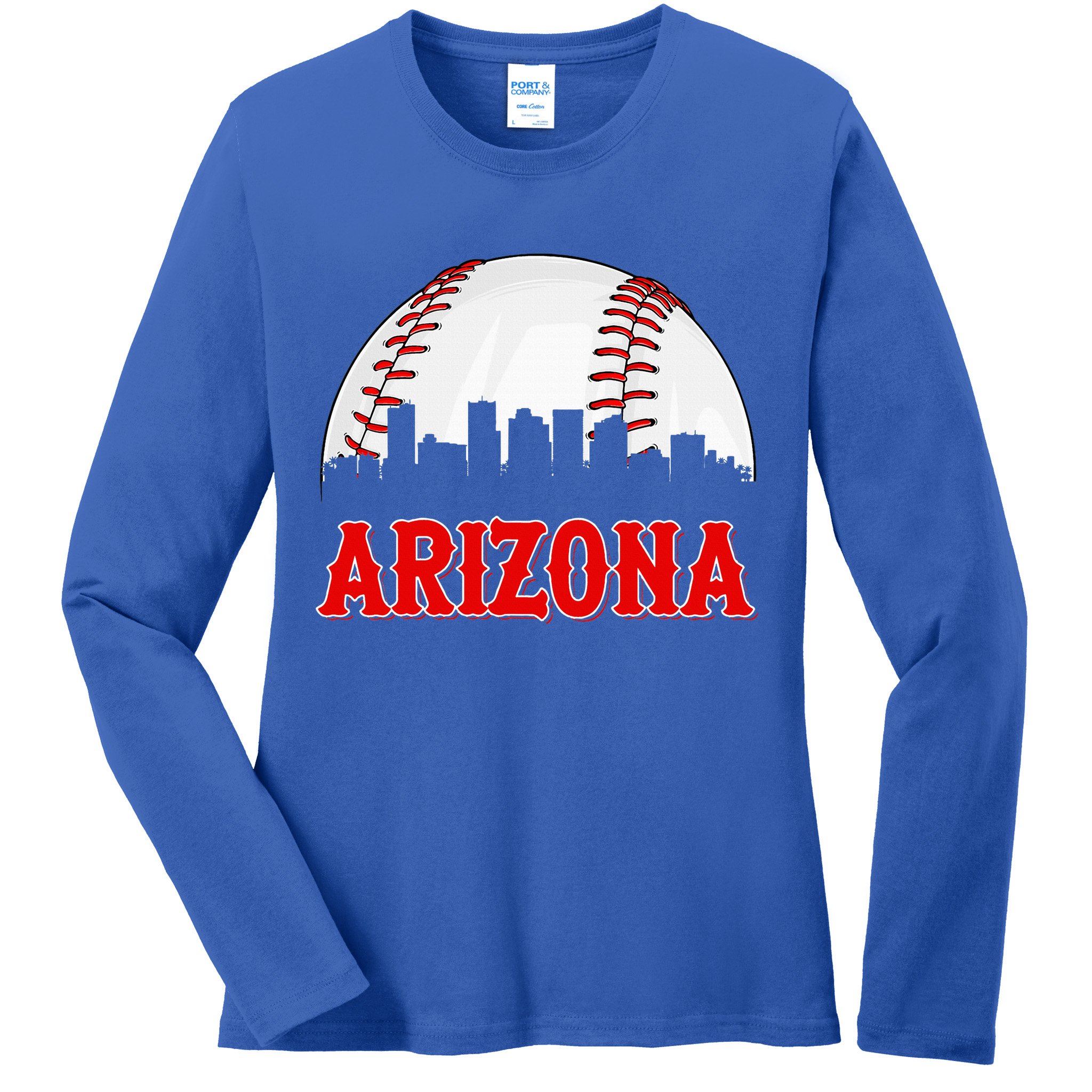 Vintage Arizona Baseball Player And Fans Ladies Long Sleeve Shirt