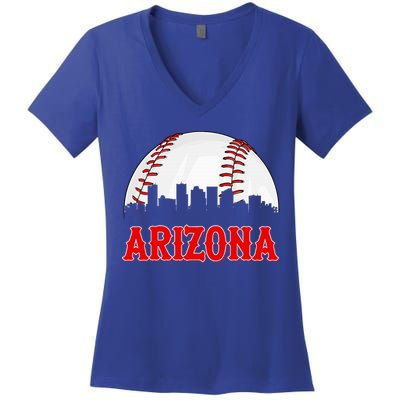 Vintage Arizona Baseball Player And Fans Women's V-Neck T-Shirt