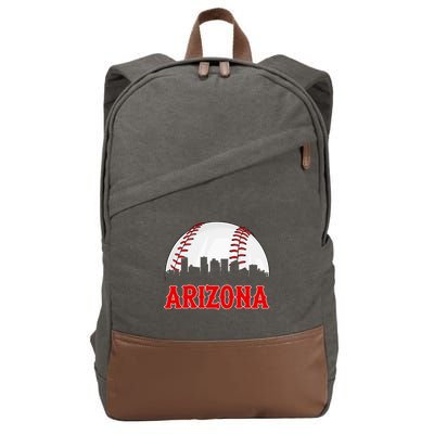 Vintage Arizona Baseball Player And Fans Cotton Canvas Backpack